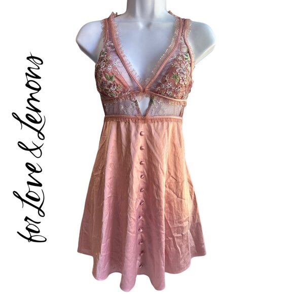 EUC! RARE! For Love and Lemons Euphoria Embroidered Floral Slip Dress Size XS - Picture 2 of 16